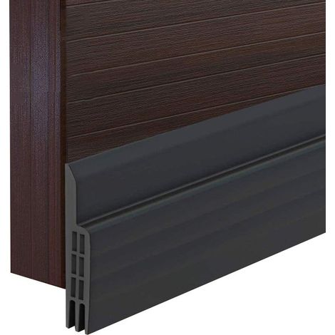Fermaporta, striscia sigillante in silicone per la parte inferiore della porta, 100 x 4 x 0,4 cm, nera, autoadesiva, per porte interne/esterne. (1/4)