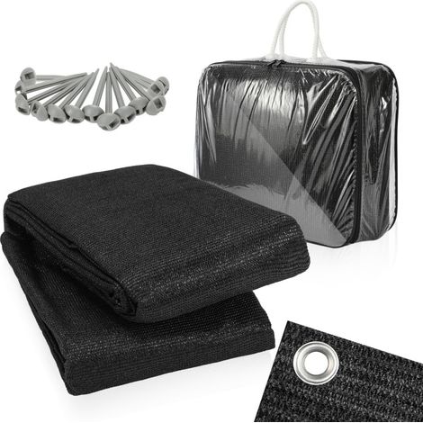 SWANEW Tappeto da esterno Tappeto da Tenda Tappeto da Viaggio da Campeggio Tappeto da Gazebo per Caravanna 250X400cm Nero