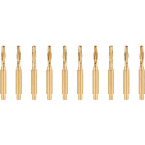 10PCS Connecteurs Banane Dorés 2mm pour Tests d'Instruments, Excellente Performance de Transmission en Cuivre (1/5)