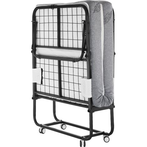 Lit Pliant 31x75 cm avec Matelas 5 cm, Cadre Métallique Robust, Mousse Mémoire, Format Twin, Portable pour Adultes et Invités (1/5)