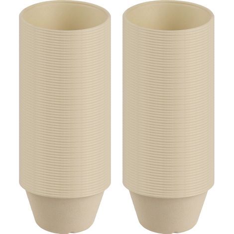 Lot de 100 Bols en Papier Jetables Beige Capacité de 1.2 L. Idéaux pour Soupe. Salades. Collations. Parfaits pour Réunions. Pique-niques et Usage Quotidien (1/5)