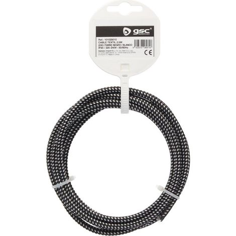 Cavo tessile 2.5M (2x0.75mm) Nero/Bianco