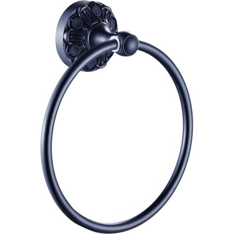 Handtuchring fürs Badezimmer, europäischer Wandhandtuchhalter, Schwarz und Bronze