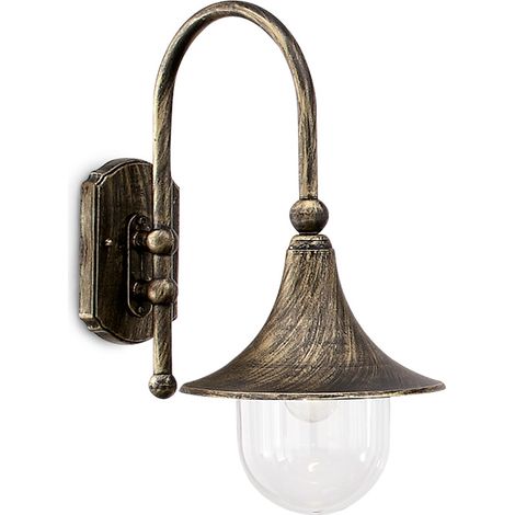 Applique Arco Rustica-Country Cima Alluminio Nero 1 Luce E27 (1/2)