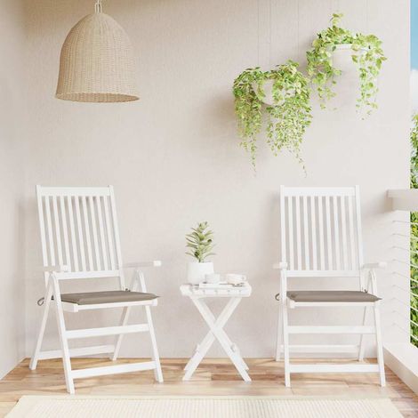 Gartenstuhl-Kissen 2 Stk. Taupe 40x40x4 cm Oxford-Gewebe