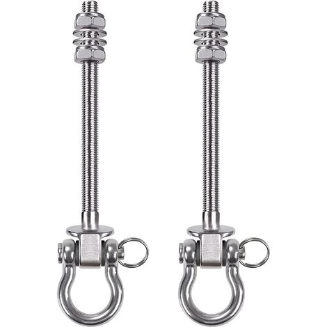 2pcs Boulons de Suspension 23.5cm Hamac Suspension pour Balançoire Kit Palier de Montage Pivotant pour Chaise d'intérieur/d'extérieur, Corde de Yoga, Sac de Frappe, Sac de Sable, 1800lbs