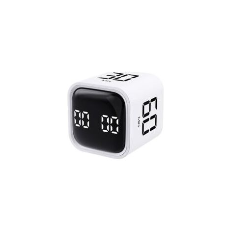 Timer cubo per la produttività con sensore di gravità, display LED reversibile, 4 durate preimpostate, doppia modalità, controllo del tempo, timer per il conto alla rovescia, ideale per cucinare e stu