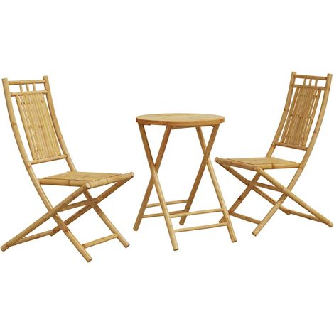 Maison Exclusive - 3-tlg. Bistro-Set Bambus