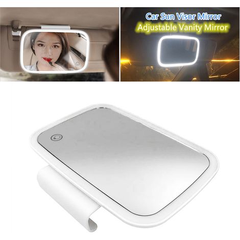 Miroir de pare-soleil de voiture avec éclairage LED, miroir de courtoisie à clipser sur un écran tactile de voiture (1/5)
