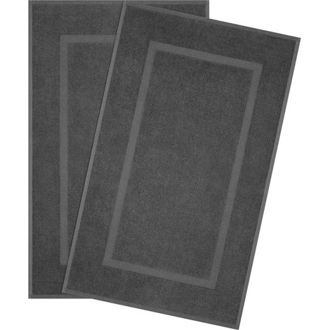 Lot de 2 Tapis de bain, 100% Coton, 900 GSM, Antidérapants, Absorbants, Certifiés Oeko-Tex, Pour Salle de Bain (1/5)