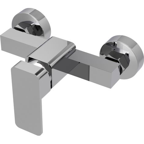 MITIGEUR DE DOUCHE CARRÉ ARGENTÉ POUR SALLE DE BAIN ROBINET VERI (1/5)