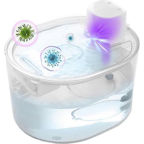 Fontaine à eau pour chat 3 L rechargeable capteur intégré distributeur silencieux circulation d'eau continue pour table ou bureau (1/5)