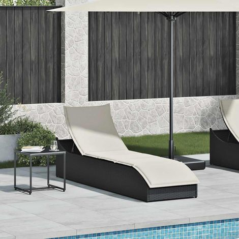 Maison Exclusive - Lettino Prendisole Pieghevole con Cuscino e Portaoggetti Nero
