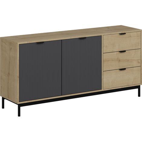 Aparador 2 Puertas Estilo Moderno Beige (1/4)