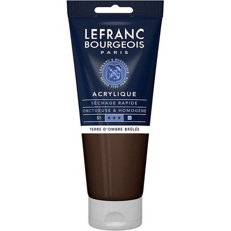Peinture acrylique - LEFRANC & BOURGEOIS - Ombre brûlée - 200 ML - Séchage rapide - Texture améliorée (1/2)
