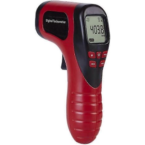 TL-900 Digitaler Drehzahlmesser, berührungslos, Messbereich: 2,5–99999 U/min, LCD-Display, Drehzahlmesser für Motorräder und Drehmaschinen, Rot (1/5)