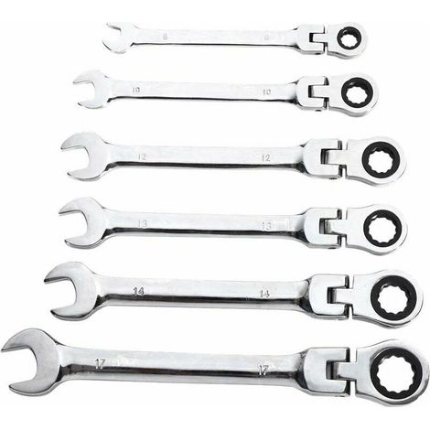 Jeu de clés à cliquet Clé mixte - Clé à cliquet 6 pièces Clé dynamométrique 8 10 12 13 14 17mm，Outils de maintenance
