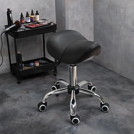 Tabouret nero en finta pelle Gommapiuma Metallo 52 x 53 x 49 cm (1/5)