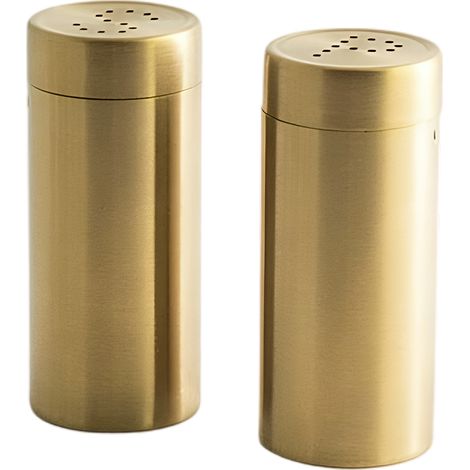 KEINXS Lot de 2 salières et poivrières en acier inoxydable à gros grains - Doré, 8,8 x 3,8 cm (1/5)