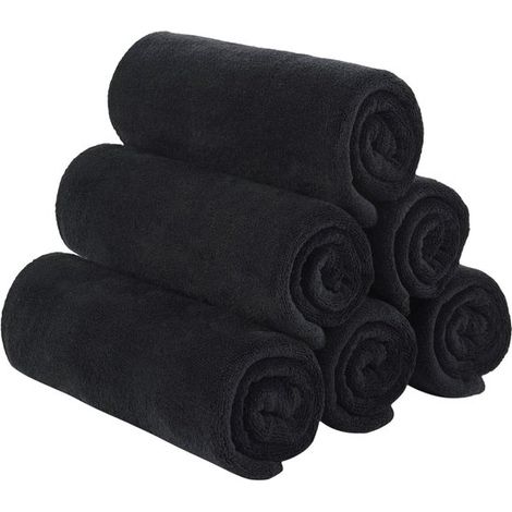 Serviettes de sport en microfibre - séchage rapide et absorbantes - idéales pour la salle de sport, le yoga, le camping et autres activités sportives - dimensions : 30 cm x 70 cm - lot de 6 (1/5)