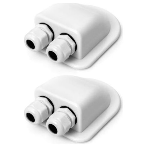 2PCS Passe-Toit IP68 Presse-étoupe Solaire étanche boîtier d'entrée de câble Double résistant aux intempéries, Caravane et Bateau Passe câble en ABS, Blanc (1/5)