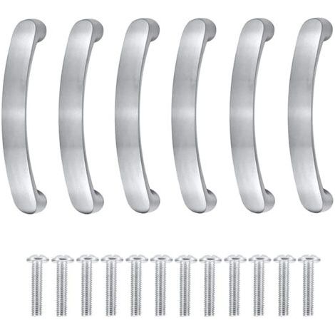 6 Stück Möbelgriff Küche, Schrankgriff, Küchenschrank Türgriffe, Schubladengriffe, Gebürsteter Schrankgriff, Für Schlafzimmer Möbel Schrank (Mitte zu Mitte 96mm) (1/5)
