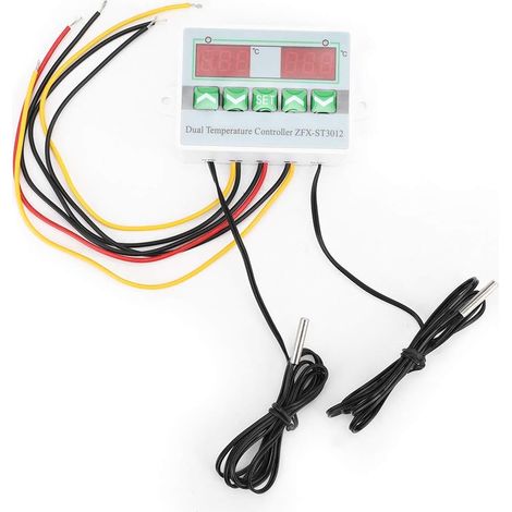 Regolatore di temperatura, termostato elettronico programmabile, doppio display digitale intelligente, sonda NTC, (uscita di commutazione 24V) (1/4)