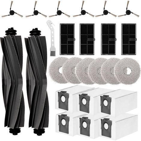 25 Stück Zubehör kompatibel mit Dreame L10s Ultra Gen 2/ L10s Pro Ultra Heat / X30 Ultra/MOVA E30 Ultra Saugroboter Ersatzteile Zubehörset Hauptbürste Staubbeutel Seitenbürsten Wischtücher Filter (1/5)