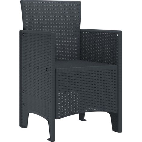 Lot de 2 Chaises d'extérieur - Chaises de jardin Anthracite 53 x 49 x 85 cm Polypropylène fr1984 - Maison La Vie
