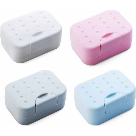 Lot de 4 Boîtes à Savon de Voyage avec Couvercle, Plastique Odipie (1/4)