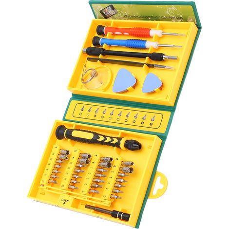 Kit de tournevis 38 pièces, coffret multifonction de démontage, outillage précision réparation instruments (8921) (1/5)