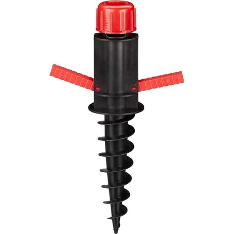 Pied de parasol en plastique – Douille de sol pour mâts 19-32 mm – Support à vis pour camping et plage – Léger et compact (1/5)