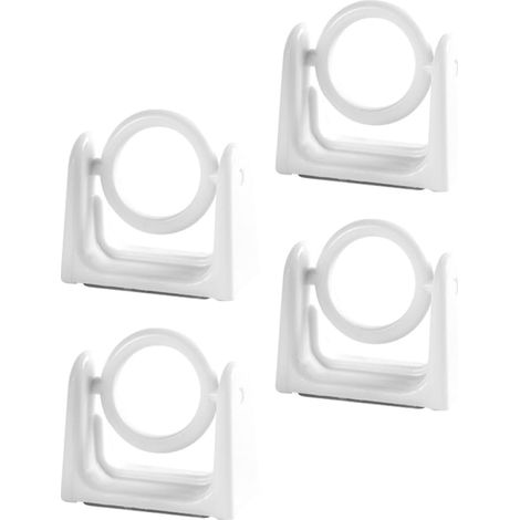 Supports de Tringles à Rideaux en Abs Blanc 4pcs, Crochets Rotatifs sans Perçage, Antichute, pour Dortoir Scolaire et Salle à Manger Moderne (1/5)