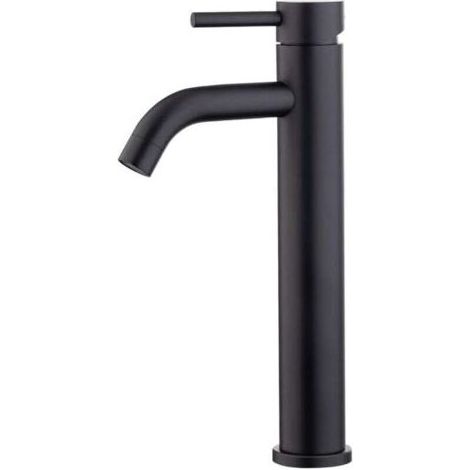 BARKBUSTERS Mitigeur de lavabo à bec haut, mitigeur de raccordement eau chaude/froide, noir (1/4)