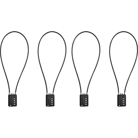 Cadenas à combinaison à 4 chiffres avec câble flexible, serrure de 50 cm (20 pouces) de long, câble de 3 mm de diamètre pour couvercle de poubelle, casier, armoire, bagages (1/5)