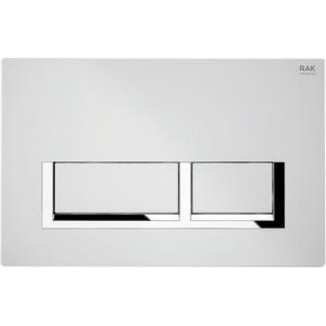 Placca di comando per bagno - modello rettangolare per cassetta rak ecofix colore bianco - cromo (1/2)
