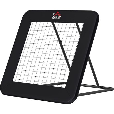 Mur de rebond football 128x118 cm réglable 5 positions avec rebord protection piquets portable noir