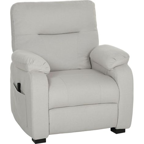 Fauteuil Relax électrique, Fauteuil inclinable avec Port USB, Repose-Pieds, Poches latérales, télécommande, Moteur Silencieux, 2 Positions mémorisables, pour Chambre Salon Home cinéma, crème (1/5)