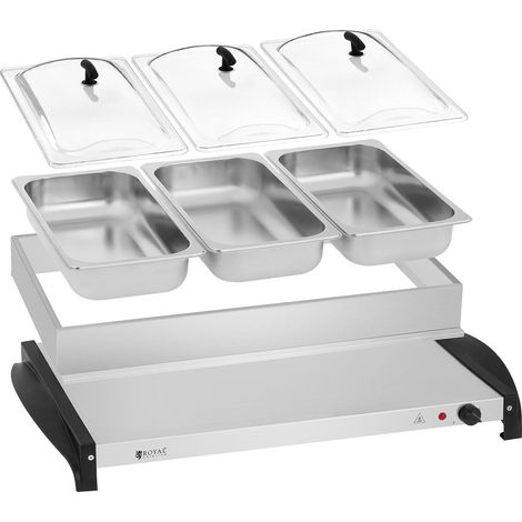 Royal Catering 3-Behälter-Elektro-Speisenwärmer 400W