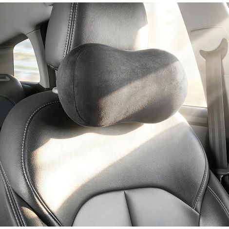 Coussin Appuie Tete Voiture, Ergonomique Oreiller de Nuque Conducteur, Universel Oreillers de Cou avec Sangle Réglable, Doux Repose Appui-Tête de Siège, Noir, 1 Pièce (1/5)