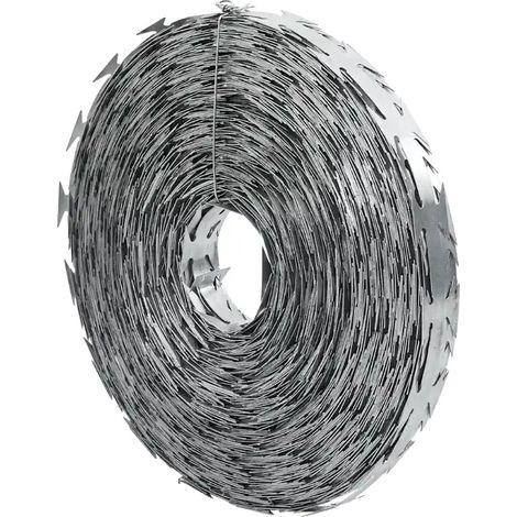 Alambre para cercas, acero galvanizado, 100 m de longitud, 35 cm de diámetro enrollado, 22 mm de longitud de listón, 34 mm de separación entre listones. (1/5)
