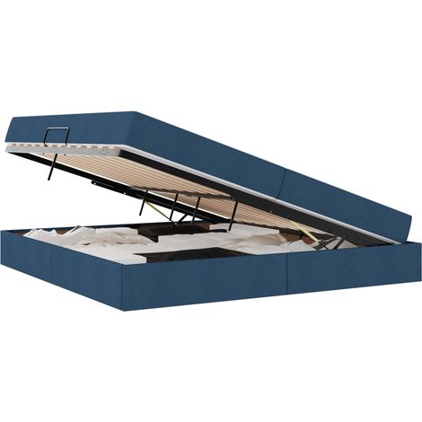 Maison Exclusive - Aufbewahrungsbett mit Matratze Blau 200 x 200