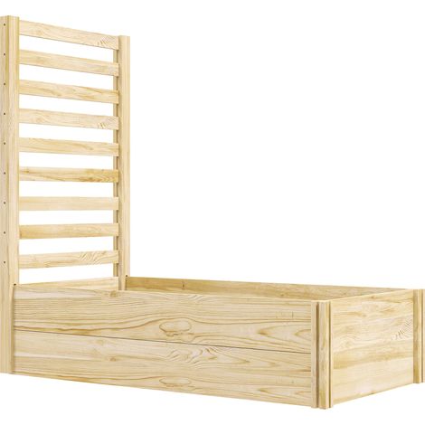 Jardinière avec treillis, bac à fleurs, jardinière de jardin, dimensions 115 x 60 x 110 cm (L x l x H), aspect bois (1/5)