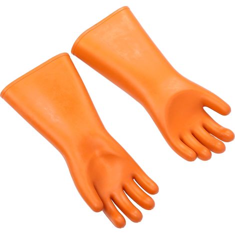 Gants de travail de protection et de sécurité en caoutchouc épais, isolants haute tension 25 000 V, pour électriciens. (1/5)