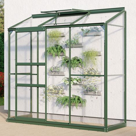 Vitavia Anlehn-Gewächshaus "Styx 1300", smaragd, 1,3 m², 3 mm ESG