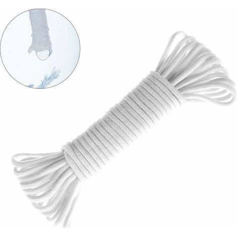 Cordon de mèche Capillaire à arrosage Automatique, mèche hydroponique Bricolage, Pot de jardinière à arrosage Automatique, Dispositif de système d'eau Automatique 4mmX9m Fontainebleau Blanc (1/5)