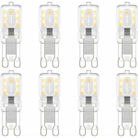 Ampoule LED G9, G9 LED 220V Blanc Naturel 3000K 3W Equivalent à Halogène 30W Halogène Lumière 8-Pack (1/4)