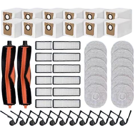 Lot de 50 pièces pour aspirateur robot Xiaomi Mijia 5C OV42CN : brosse principale, brosse latérale, filtre HEPA, lingette de nettoyage et sac à poussière. (1/5)