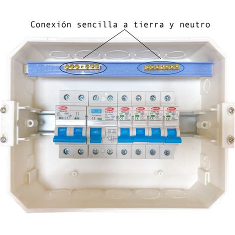 Cuadro Eléctrico 12 Módulos con 5 Interruptores Magnetotérmicos y Interruptor Diferencial