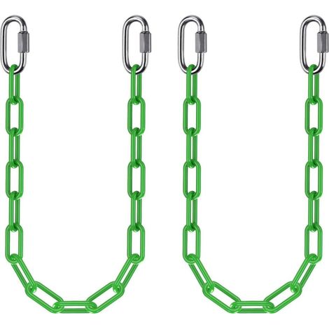 Schaukelketten, 2 Stück, 250 cm, aus Edelstahl mit 5-mm-Gliedern und Karabinerhaken – Hängesessel-Kette – Aufhängungsverlängerung (1/5)
